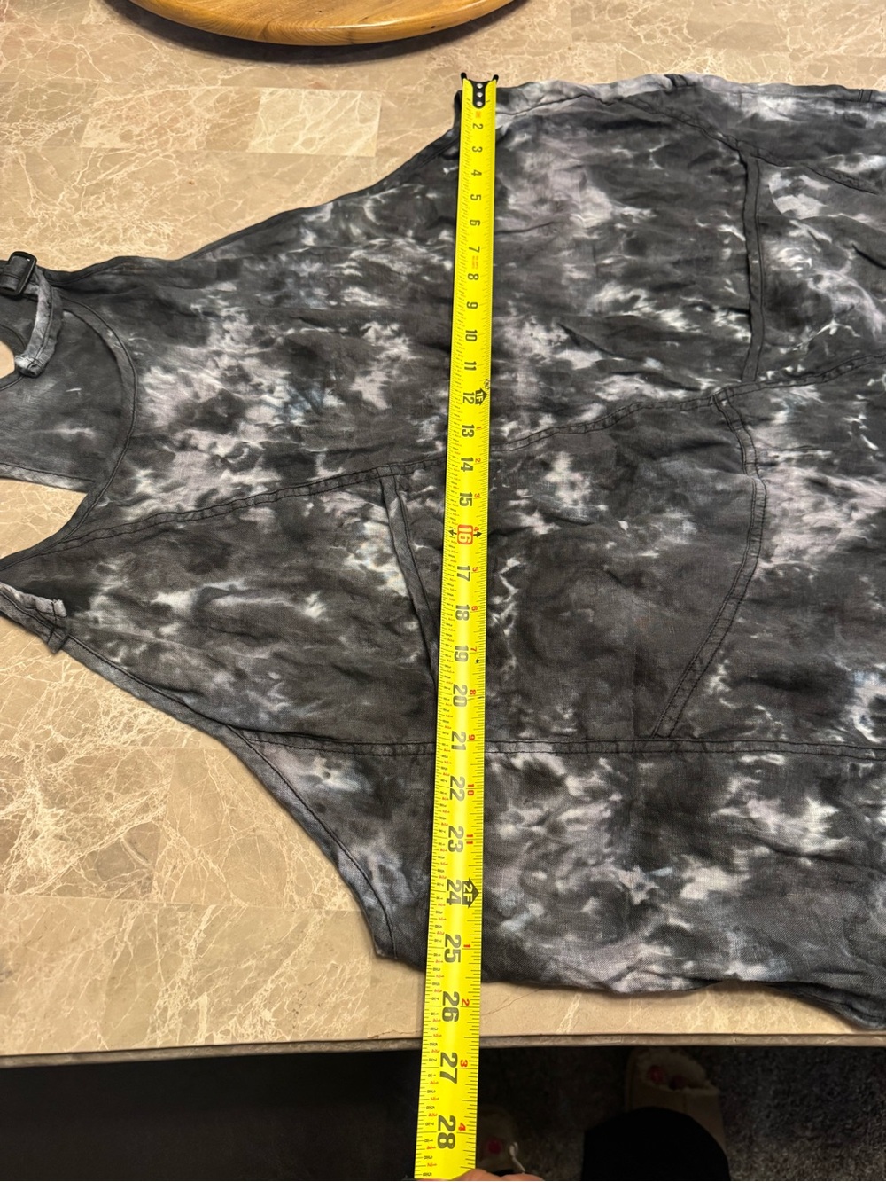 Cynthia Ashby Womens Emen Overall 100% Linen Thunder Tie Dye Size XL - Picture 15 of 16